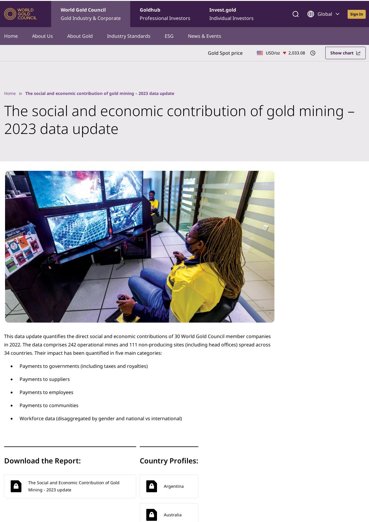 The social and economic contribution of gold mining – 2023 data update